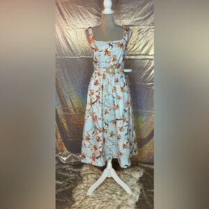 Eliza J Floral Fit & Flare Dress in Light Blue. NWOT